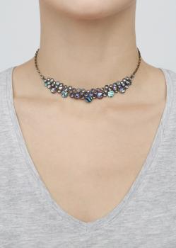 Green/purple - Water Cascade - Konplott necklace with Paua
